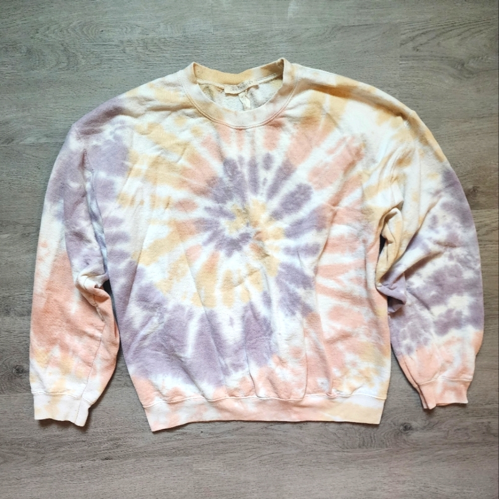 Urban Daizy Women's Casual Tie-Dye Crewneck Long Sleeve Pullover Sweatshirt S/M